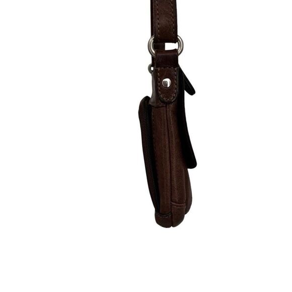 Fossil Crosstown Vintage Pebbled Leather Crossbody Bag Brown - Picture 7 of 14